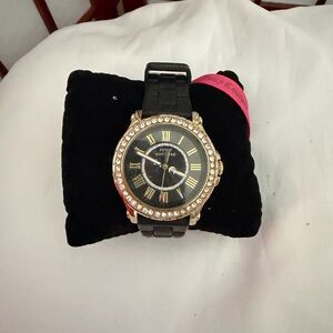 Juicy Couture Women's Watch with Black and Gold Accents